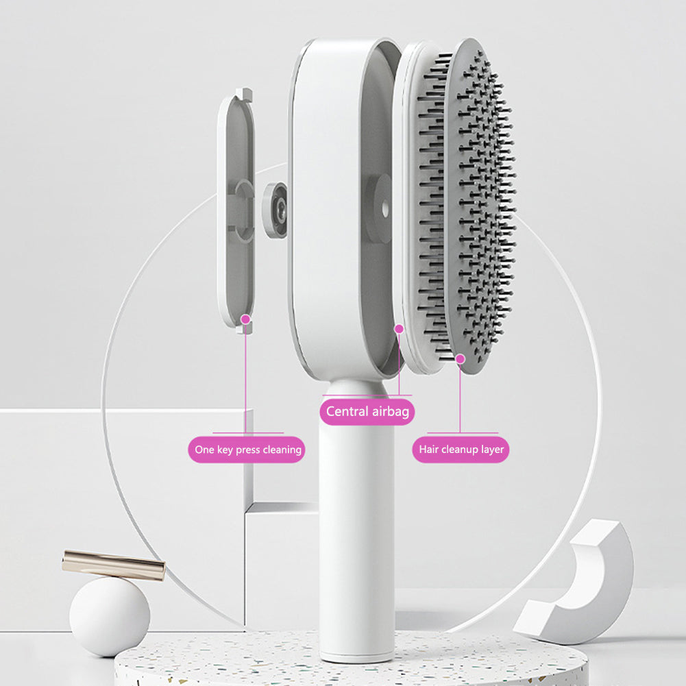Self-Cleaning Hair Brush – Airbag Scalp Massage & Anti-Static Detangling Comb